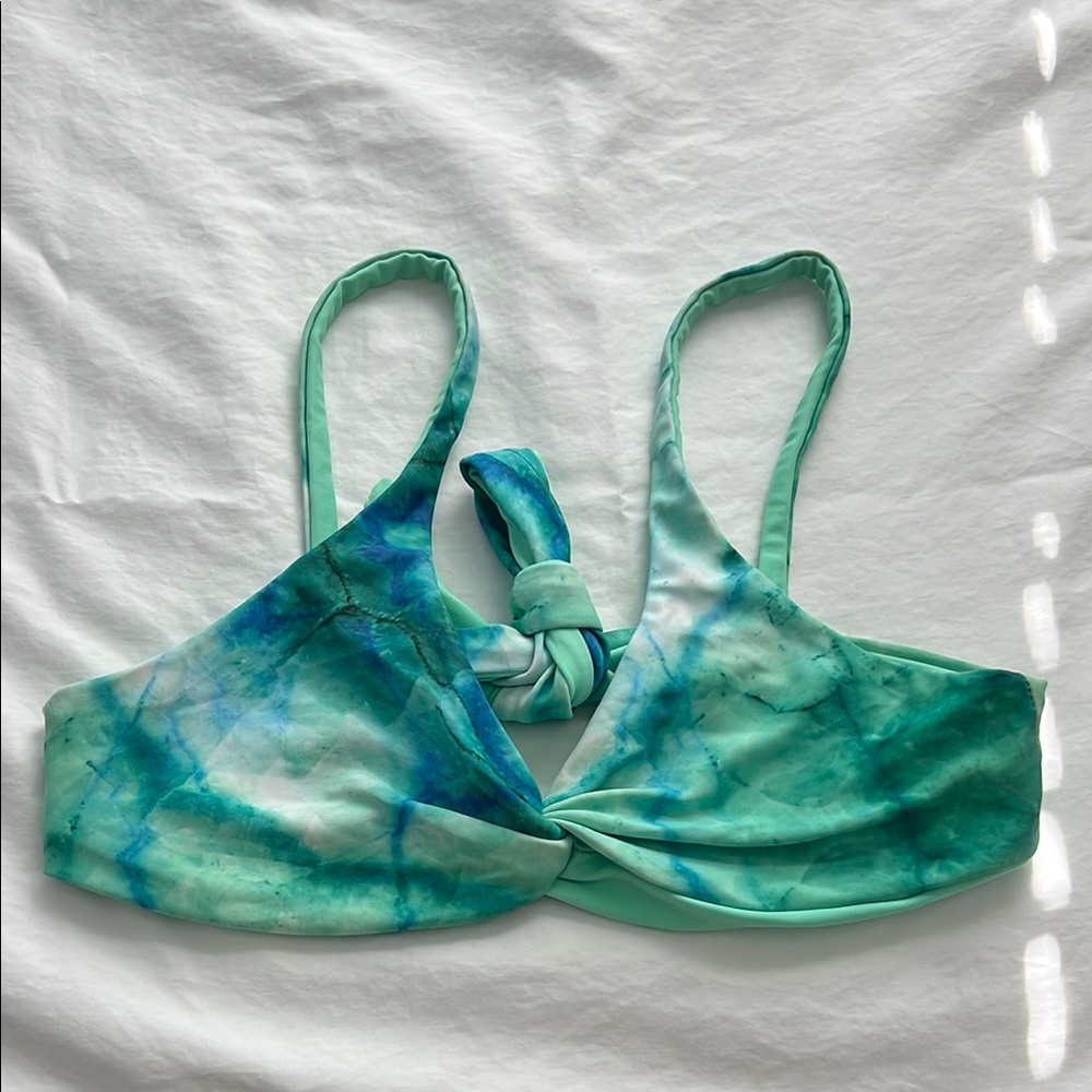 Aqua Tie-Dye Bikini Top